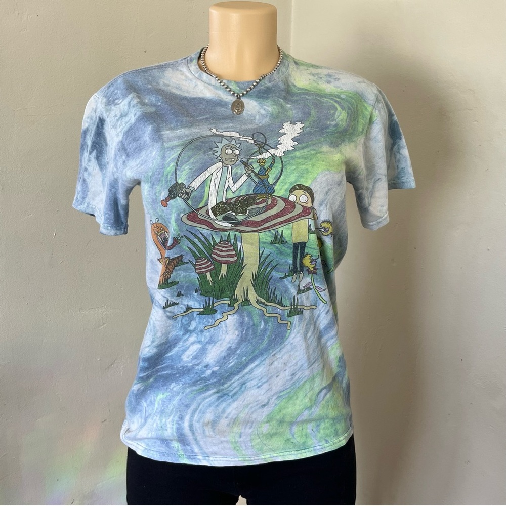 Ripple Junction Rick and Morty Blue Tie-Dye Shirt